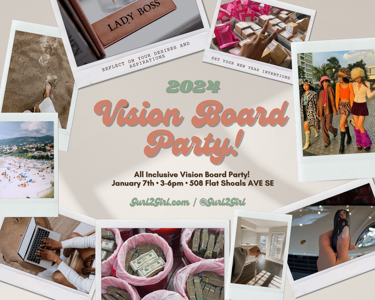 Get your tickets for Vision board party 2024!! 🥳🎊 Grab your girls an, Vision  Board